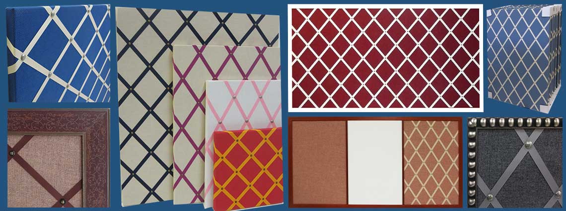 these are examples of framed and frameless french bulletin boards 
            using our fabric - make any size - 50 fabric colors