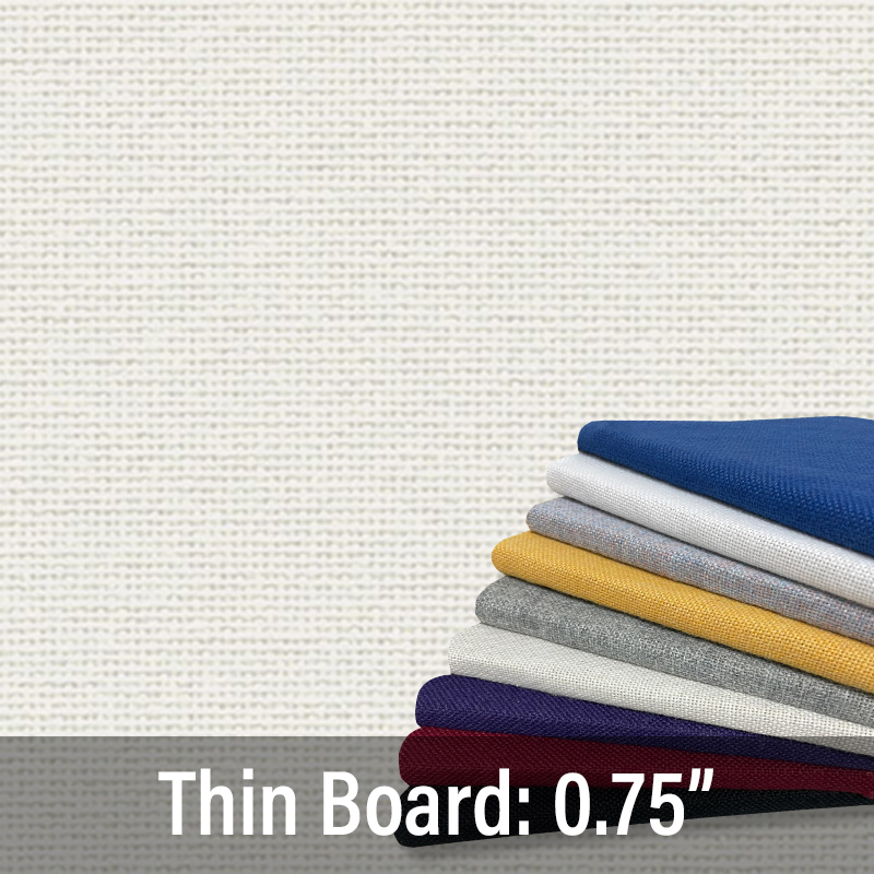 FW850-02 White - Thin Profile: Thick Textured - 6 Colors - Push Pins or Hook and Loop - Up to 60" X 40"