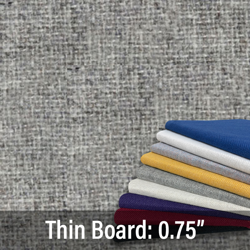 FW850-04 Light Grey Blend - Thin Profile: Thick Textured - 6 Colors - Push Pins or Hook and Loop - Up to 60" Wide