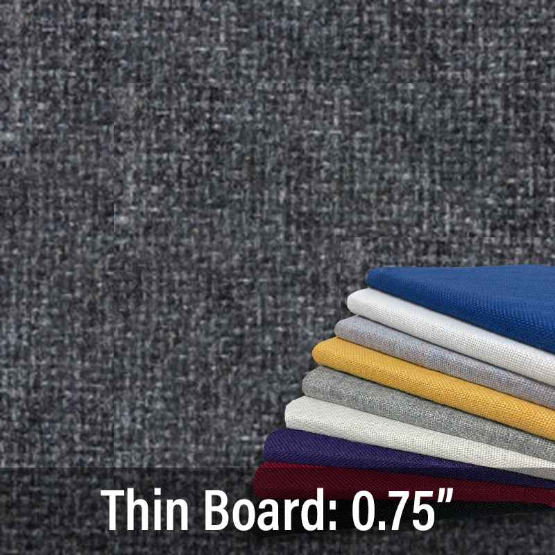 FW850-05 Medium Grey Blend - Thin Profile: Thick Textured - 6 Colors - Push Pins or Hook and Loop - Up to 60" X 40"