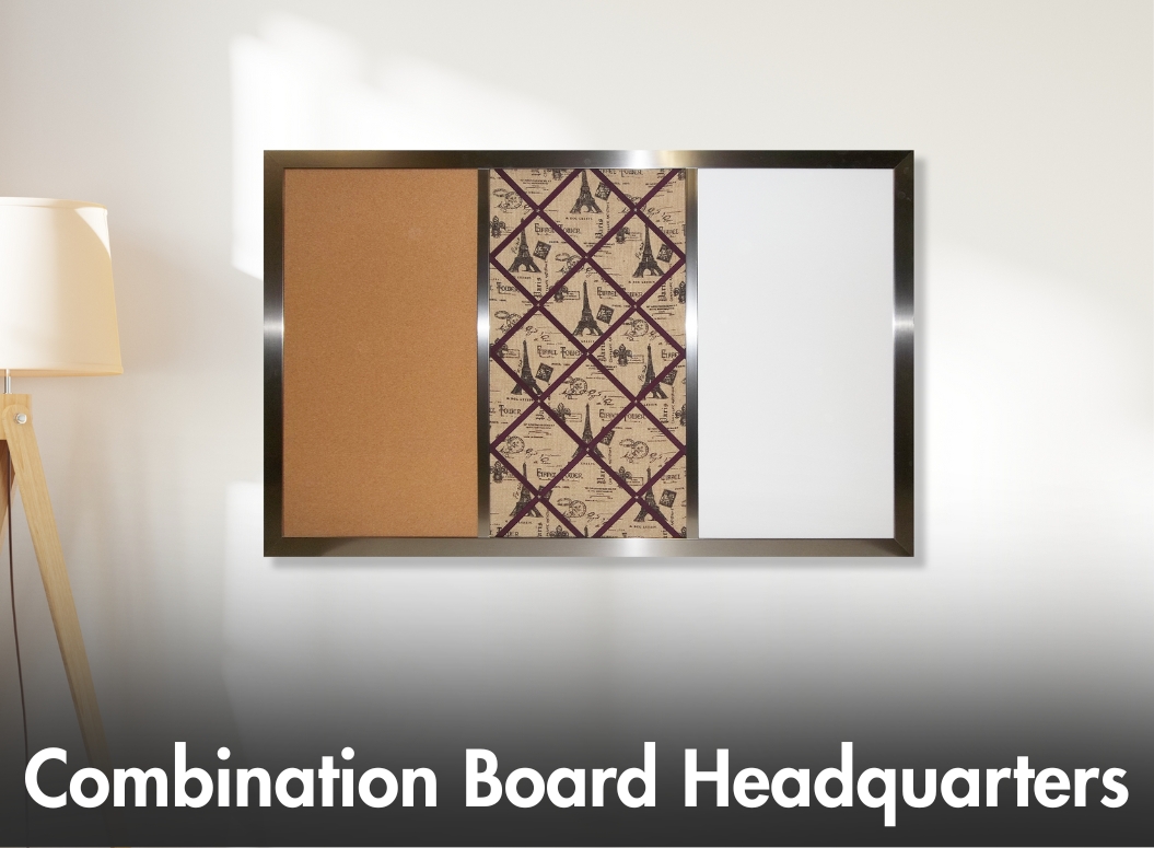 FCustom 4-in-1 board combines a blackboard, whiteboard, and corkboards 