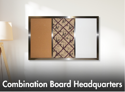 FCustom 4-in-1 board combines a blackboard, whiteboard, and corkboards