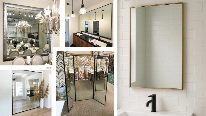 Custom framed mirrors in a variety of styles and sizes