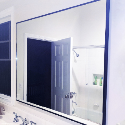 Custom Thin Metal Framed Bathroom Mirror - Create Any Size