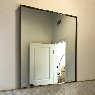 Custom Thin Metal Framed Bathroom Vanity Mirror - Create Any Size