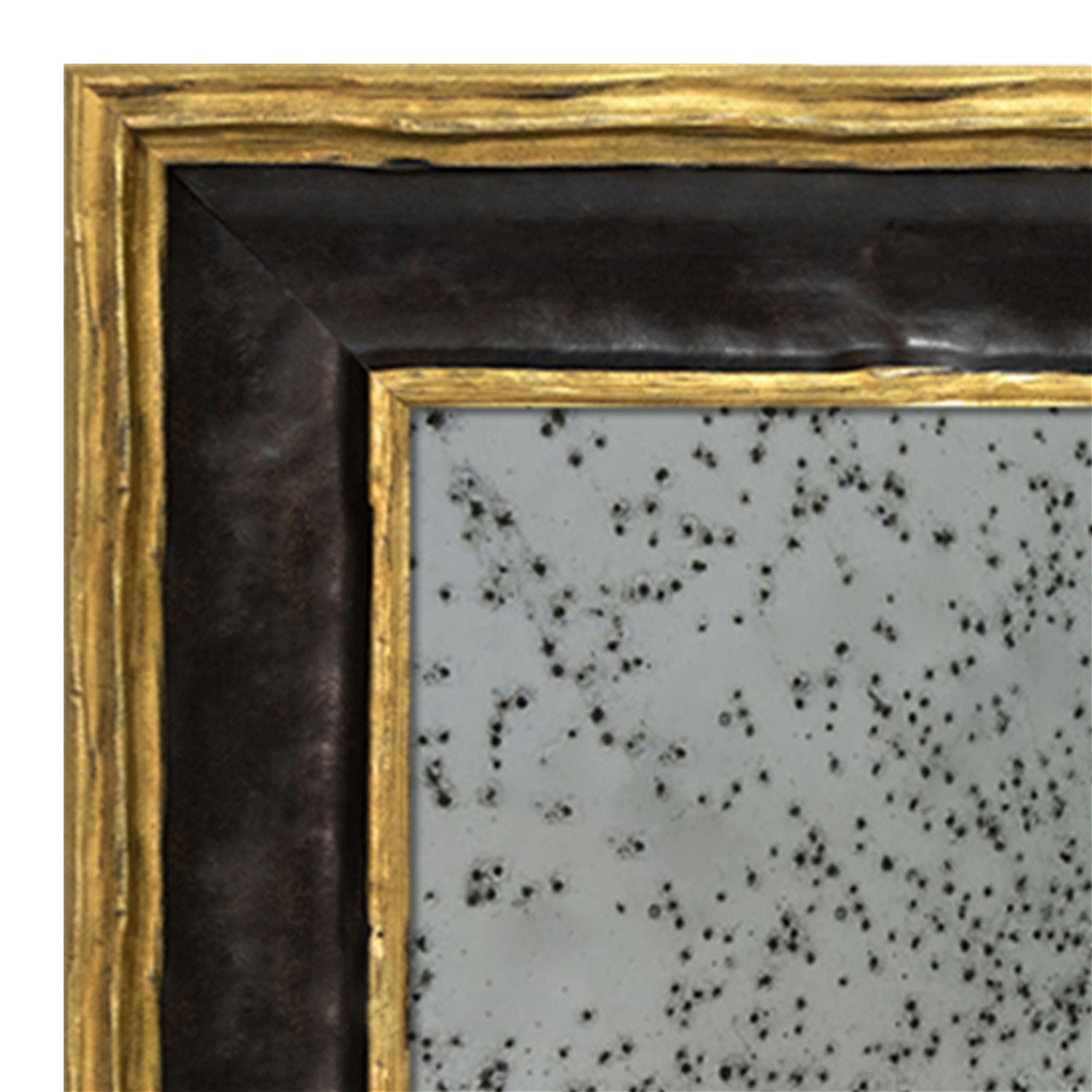 AM1924-90-3 Sculptured Gold and Black Panel Scoop with Lip - Venetian Antiqued Mirror