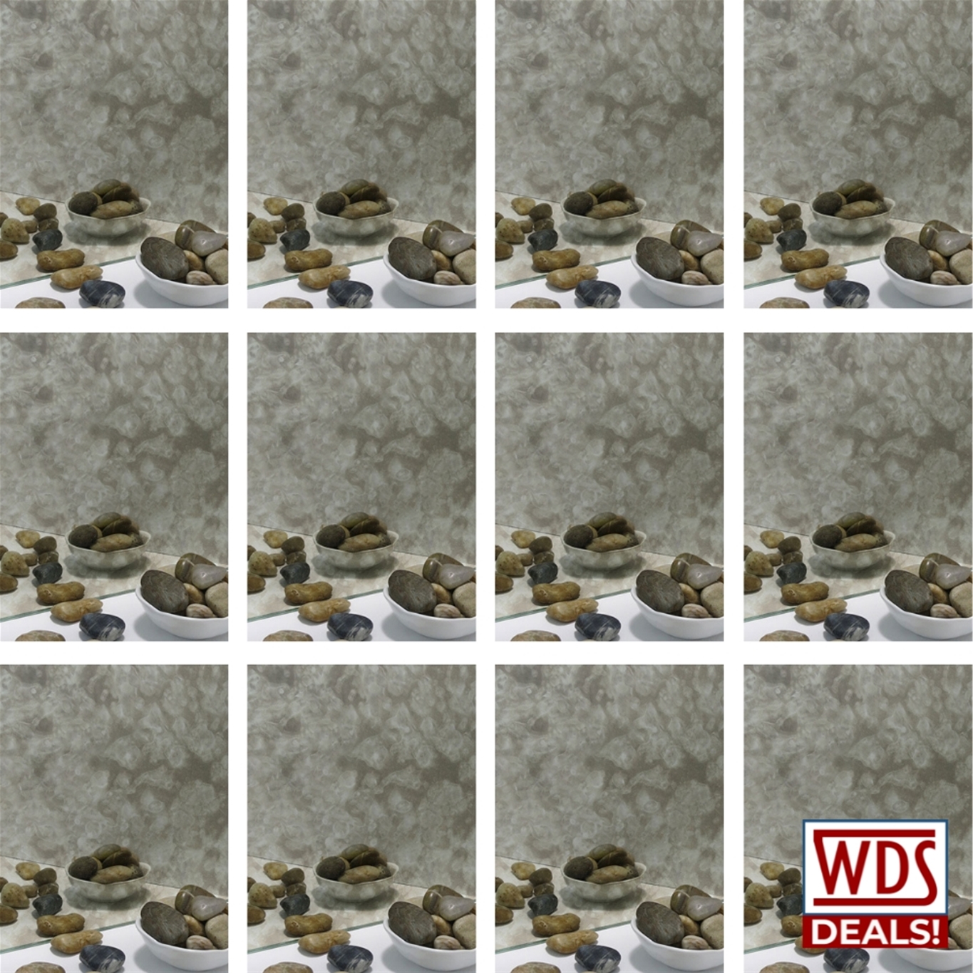 WD505 58% Off Bundle of (12) Floating Clouds Mirror Tiles 12'x12' 