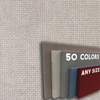 FW800-07 OYSTER PEARL - Frameless Fabric Wrap Cork Bulletin Board - Classic Hook And Loop Velcro