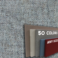 FW800-32  Soft Grey Frameless Fabric Wrap Cork Bulletin Board - Classic Hook And Loop Velcro