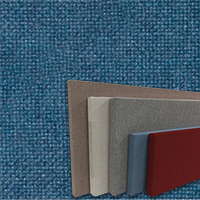 FW800-37 Ultramarine Frameless Fabric Wrap Cork Bulletin Board - Classic Hook And Loop Velcro