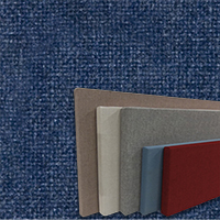 FW800-38 Baltic Blue Frameless Fabric Wrap Cork Bulletin Board - Classic Hook And Loop Velcro