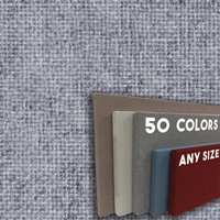 FW800-39 Blue Grey Frameless Fabric Wrap Cork Bulletin Board - Classic Hook And Loop Velcro
