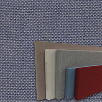 FW800-49 Steel Grey Frameless Fabric Wrap Cork Bulletin Board - Classic Hook And Loop Velcro