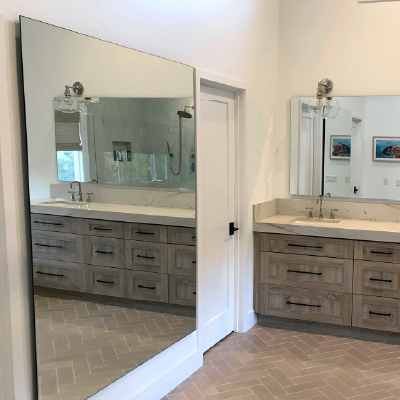 Custom frameless floating mirror made to your size 