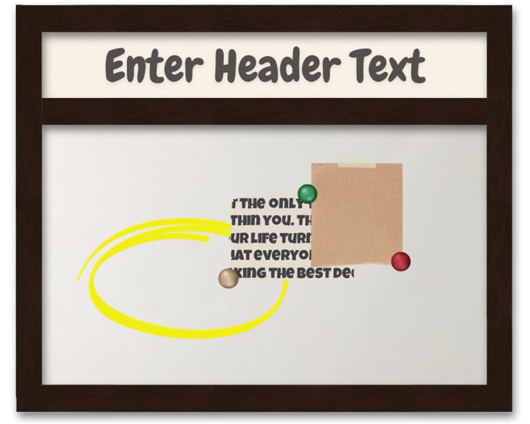 HB1545-WB Custom Dry Erase Header Board - Choose 8 Wooden Frame Colors - Create Size from 24"x30" to 48"x84"