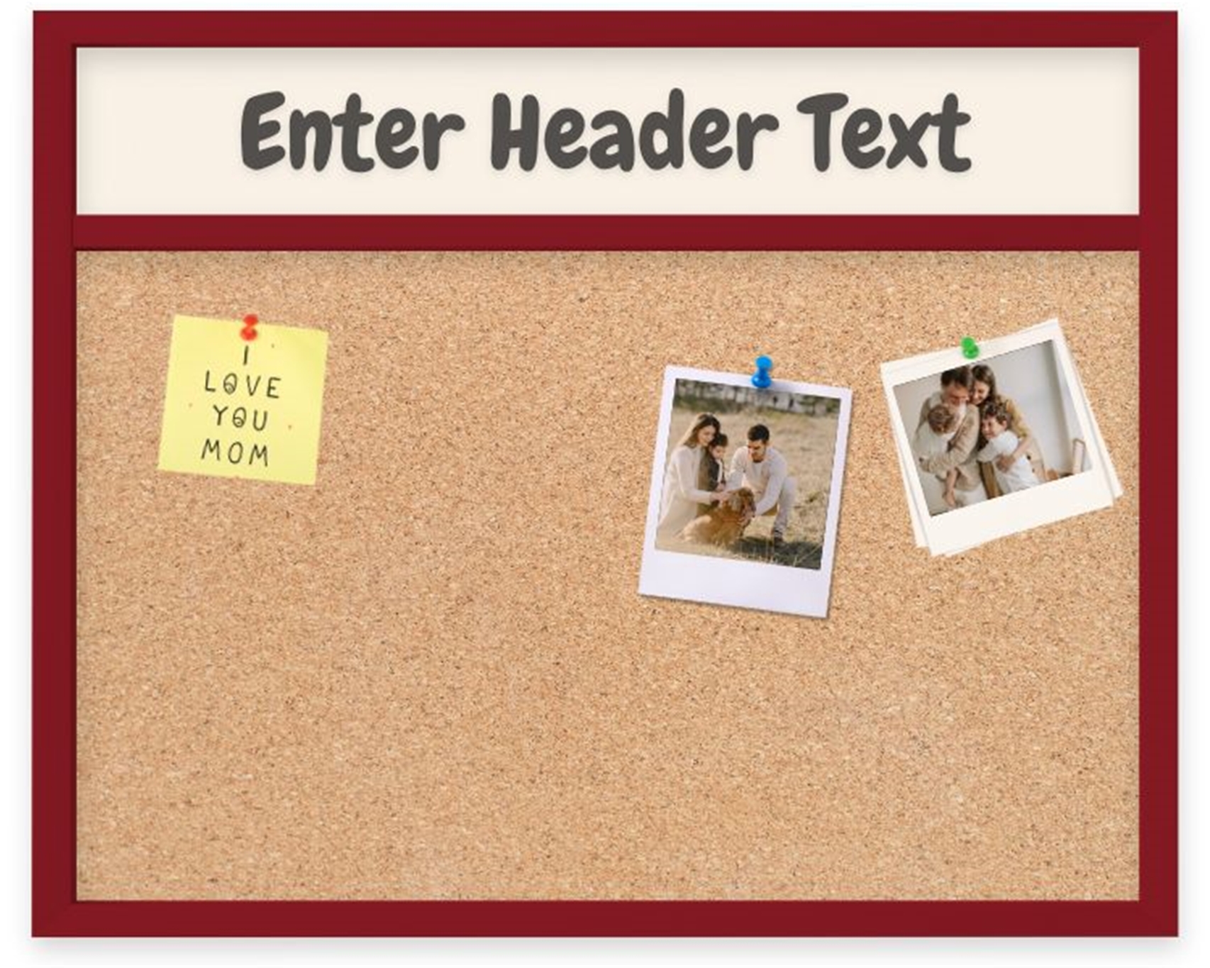 HB1564-CO Custom Cork Header Board - Choose 12 Colorful Frame Colors - Create Size from 18"x18" to 36"x48"