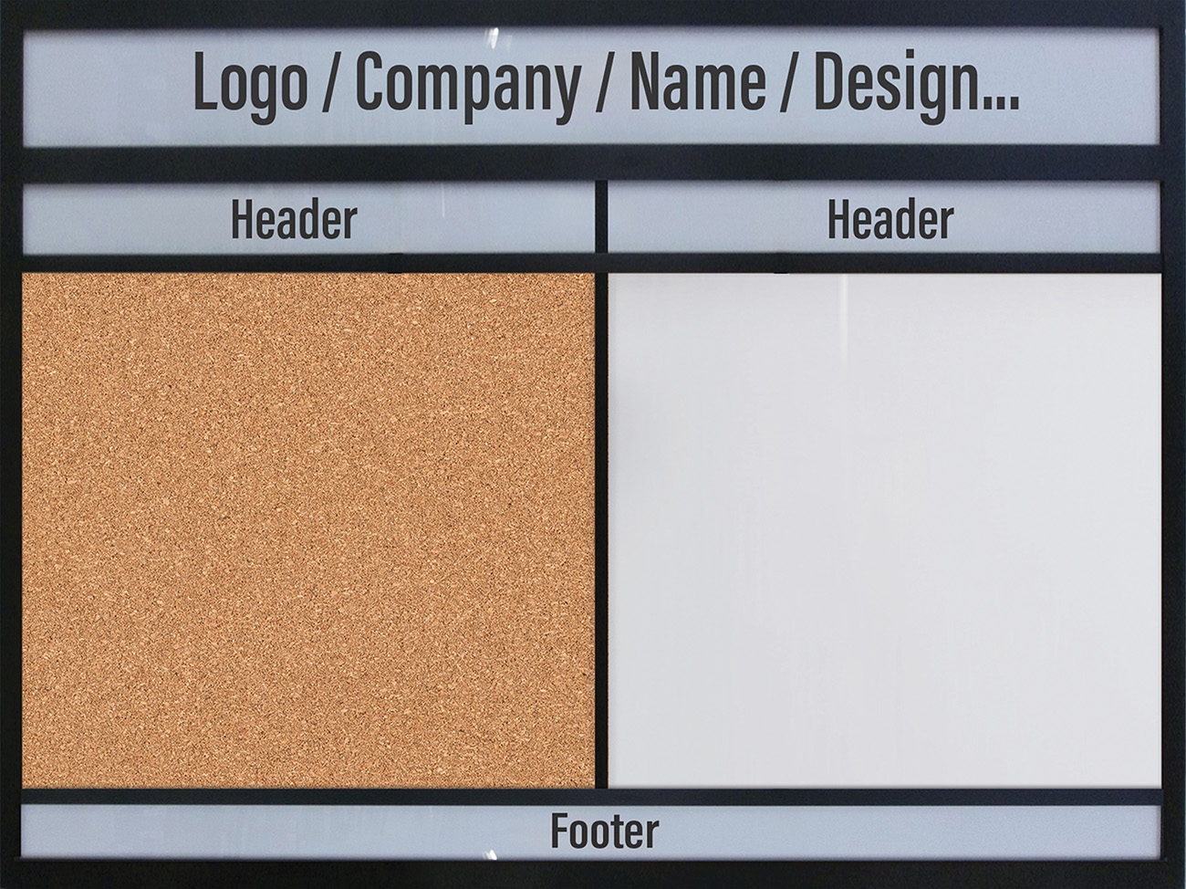 IB821 - Information Board: Header - 2 Sub Headers + Footer 