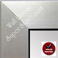 MR1431-2 Brushed Silver With Black - Value Price - Extra Large Custom Wall Mirror Custom Floor Mirror