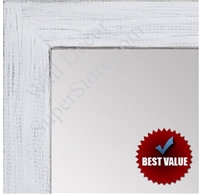 MR1533-2 Distressed Soft White - Medium Custom Wall Mirror - Custom Bathroom Mirror