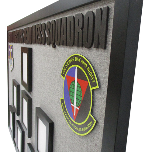 The fabric background adds texture and depth, enhances your display's appeal.