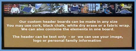 custom header wallboards using your photography or graphics