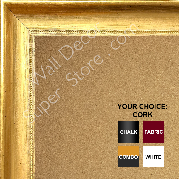 BB1208-2 Gold - 1.13 Inch Wide - Custom Cork, Chalk, Dry Erase