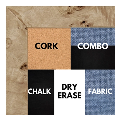 BB1215-2 Blonde Burl - 1.25 Inch Wide - Custom Cork Chalk Dry Erase