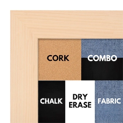 BB1227-1 - Maple Inspired Finish - 1.5 Inch Wide - Cork, Chalk, Dry Erase, Combo, Fabric Wrap 
