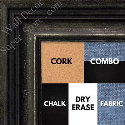 BB1238-4 - Dark Silver - 2.8125 Inch Wide - Custom Cork, Chalk, Dry Erase