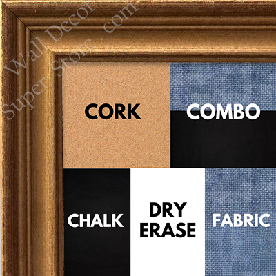 BB1239-2 - Antique Gold- 1.375 Inch Wide - Custom Cork, Chalk, Dry Erase