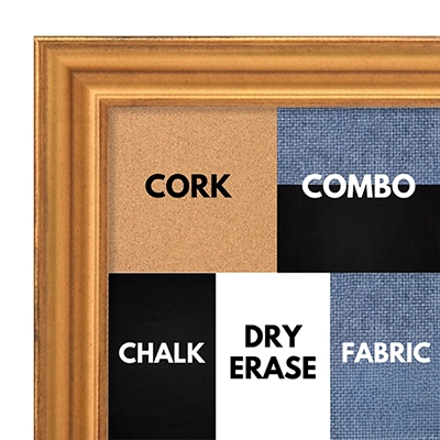 BB1311-1 Warm antique Gold Scoop 1.06" Wide Custom Cork Chalk or Dry Erase Board