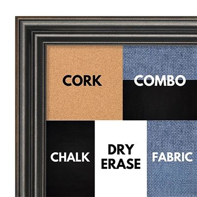 BB1312-1 Soft Black Scoop 1.06" Wide Custom Cork Chalk or Dry Erase Board