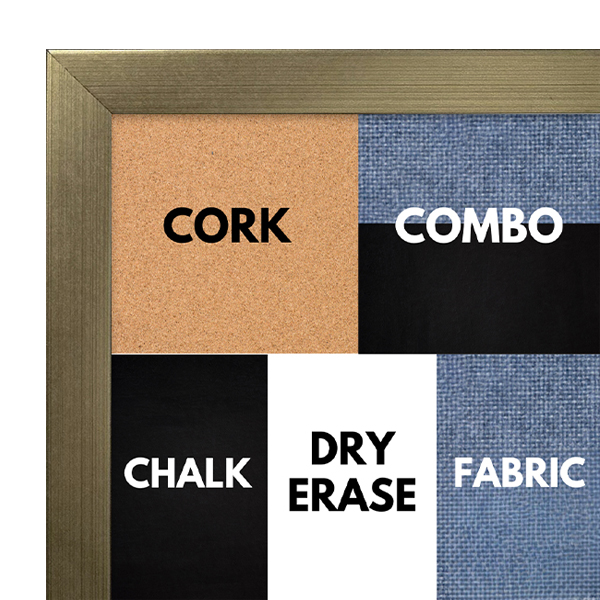 BB1321-1 Brushed Champagne Brass - 0.75 Inch Wide - Custom Cork Chalk Dry Erase BB1321-1 Brushed Champagne Brass - 0.75 Inch Wide - Custom Cork Chalk Dry Erase