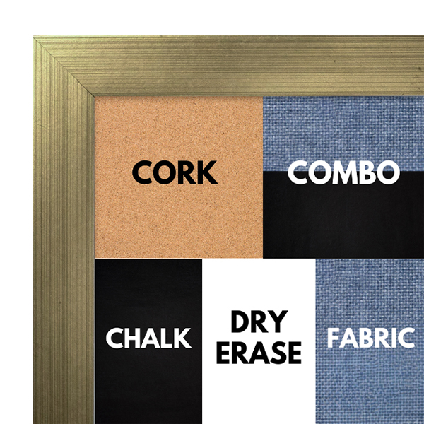 BB1321-2  Brushed Champagne Brass - 1" Wide - Custom Cork Chalk or Dry Erase Board BB1321-2  Brushed Champagne Brass - 1" Wide - Custom Cork Chalk or Dry Erase Board
