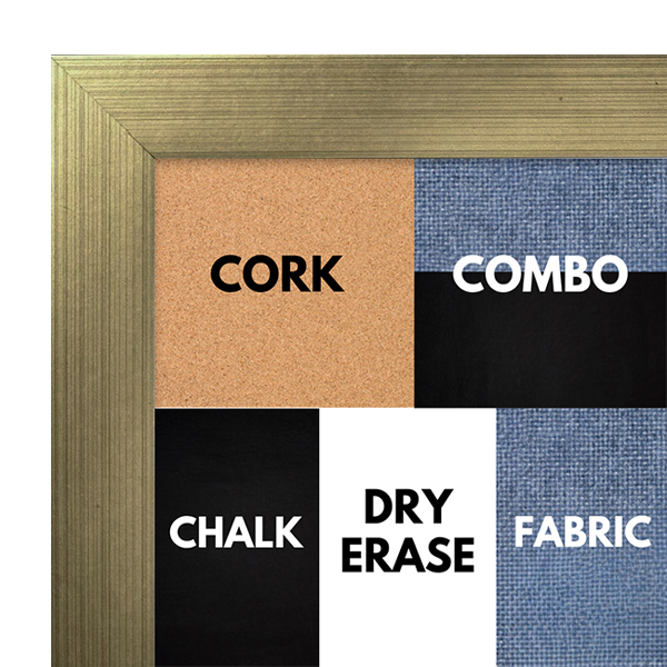 BB1321-3  Brushed Champagne Brass - 1.1875" Wide - Custom Cork Chalk or Dry Erase Board BB1321-3  Brushed Champagne Brass - 1.1875" Wide - Custom Cork Chalk or Dry Erase Board