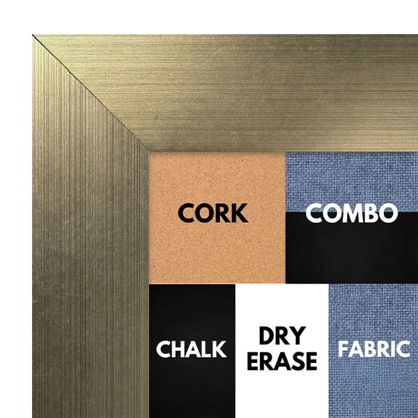 BB1321-4 Brushed Champagne Brass - 2.0" Wide - Custom Cork Chalk or Dry Erase Board BB1321-4 Brushed Champagne Brass - 2.0" Wide - Custom Cork Chalk or Dry Erase Board