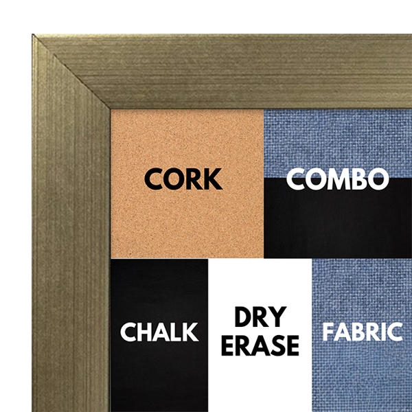 BB1322-2 Brushed Champagne Brass - 1.625 Inch Wide - Custom Cork Chalk Dry Erase BB1322-2 Brushed Champagne Brass - 1.625 Inch Wide - Custom Cork Chalk Dry Erase
