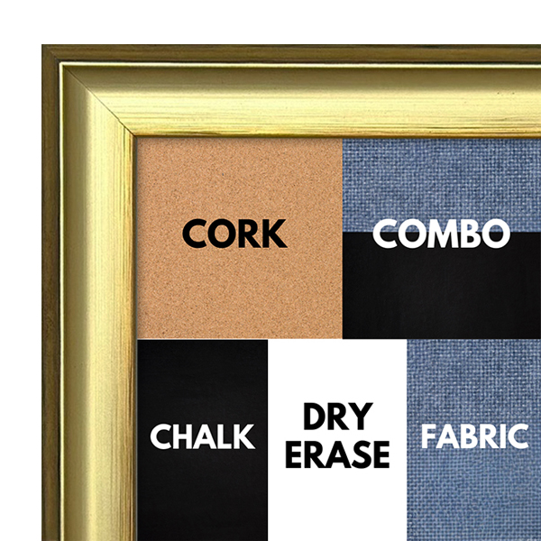BB1323-2 Brushed Gold - 1.1875" Wide - Custom Cork Chalk or Dry Erase Board BB1323-2 Brushed Gold - 1.1875" Wide - Custom Cork Chalk or Dry Erase Board