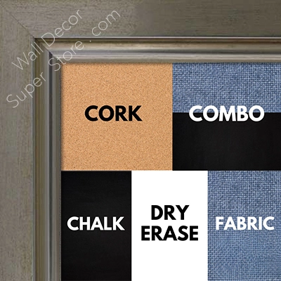 BB1010-2 Warm Silver Hammered Square With Swan Lip - Cork, Chalk, Dry Erase, Combo, Fabric Wrap 