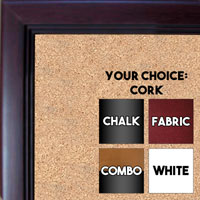 BB115-5 Mahogany Small To Medium Custom Cork Chalk or Dry Erase Board