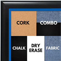 BB1400-1 Black With Blue Lip Small To Medium Custom Cork Chalk or Dry Erase Board