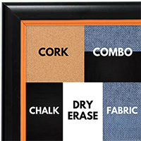 BB1400-5 Black With Orange Lip Small To Medium Custom Cork Chalk or Dry Erase Board