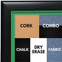 BB1401-2 Black With Green Lip Custom Cork Chalk or Dry Erase Board Medium To Large
