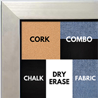 BB1495-2 Brushed Silver With Black Small To Medium Custom Cork Chalk or Dry Erase Board