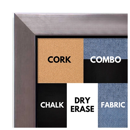 BB1495-4 Brushed Pewter With Black Small To Medium Custom Cork Chalk or Dry Erase Board