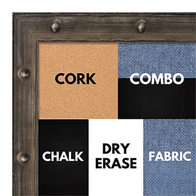 BB1502-5 Vintage Brown with Rivets Small To Medium Custom Cork Chalk or Dry Erase Board