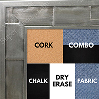BB1515-1 Oxidized Aluminum Metallic Distressed Industrial Look Extra Large Custom Cork Chalk Or Dry Erase Board