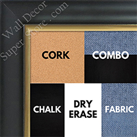 BB1520-4 Black With Gold Trim Large Wall Board Cork Chalk Dry Erase