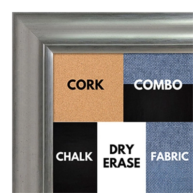 BB1520-6 Pewter Large Wall Board Cork Chalk Dry Erase