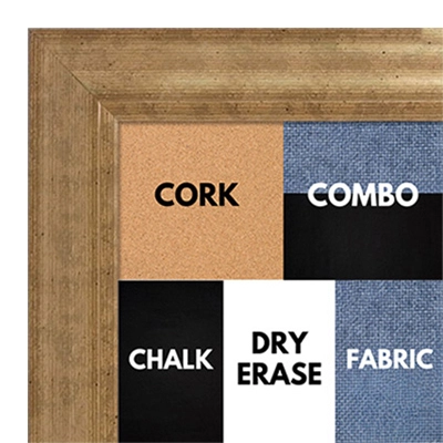 BB1520-7 Soft French Gold Trim Large Wall Board Cork Chalk Dry Erase